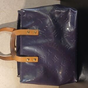 AUTHENTIC LOUIS VUITTON VERNIS READE PM HAND BAG PURPLE M91089